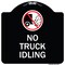 Signmission Driveway No Truck Idling W/ Graphic Heavy-Gauge Aluminum Sign, 18" x 18", BW-1818-24125 A-DES-BW-1818-24125 - alternate 1